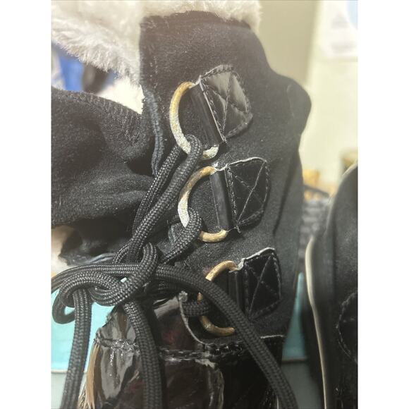 Alpine Design Black Leather Duck Boots Women’s Sz 9 Winter 7068-BLK Aspen Fur - Picture 11 of 12